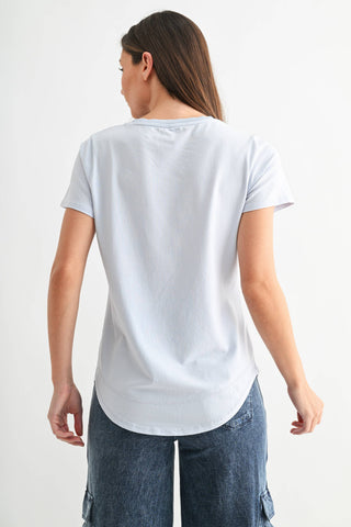 Powder Blue Soft Curve Pima Cotton Tee