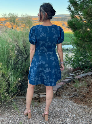 Floral Denim Fit and Flare Dress