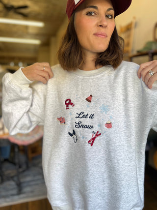 Let It Snow Embroidered Sweatshirt