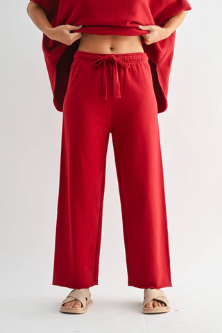 Midnight Navy Malibu Wide-Leg Fleece Pants