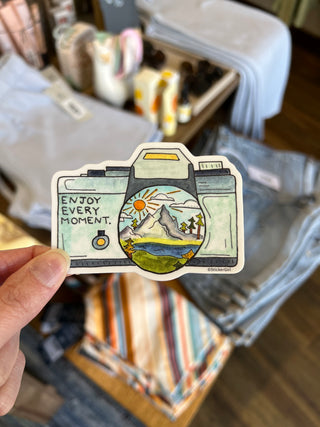 Enjoy Every Moment Camera Vinyl Sticker