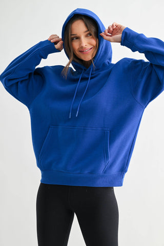 Deep Indigo Cotton Blend Hoodie