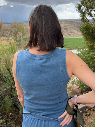 Denim Blue Knit Vest Top