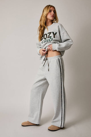 Heather Gray Flannel Stripe Sweatpants