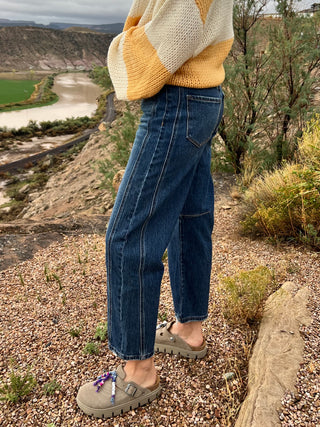Dark Denim Baby Barrel Jeans