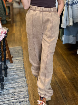 Light Brown Mineral Wash Comfort Jogger