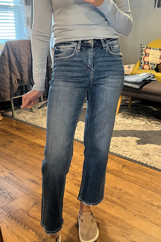 Vervet Victoria High Rise Ankle Straight Jeans in Vandross