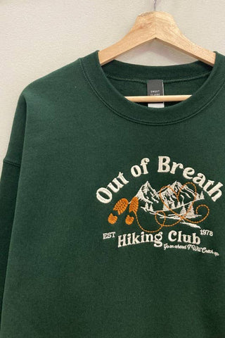 Out of Breath Hiking Club Embroidered Sweatshirt