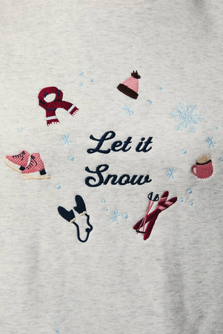 Let It Snow Embroidered Sweatshirt