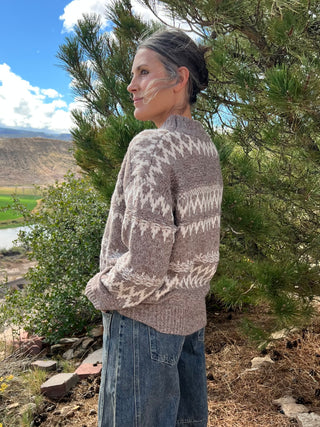 Mocha Fair Isle Knit Sweater
