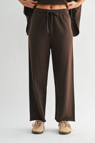 Midnight Navy Malibu Wide-Leg Fleece Pants