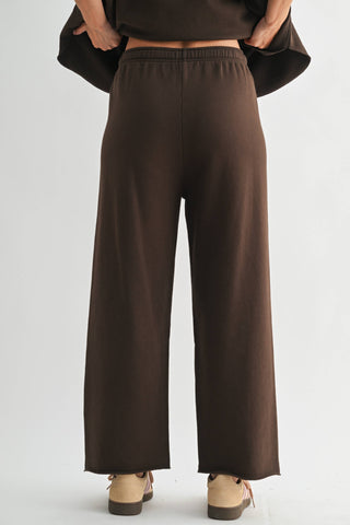 Midnight Navy Malibu Wide-Leg Fleece Pants