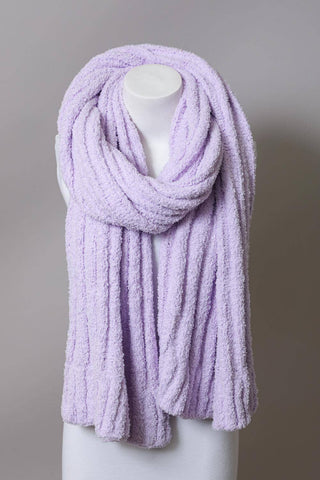 Lilac Comfy Boucle Knit Scarf