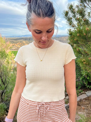 Billabong Shelly Short Sleeve Knit T-Shirt in Dove