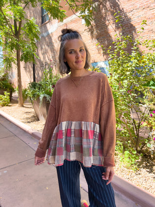 Plaid Ruffle Bottom Babydoll Tunic
