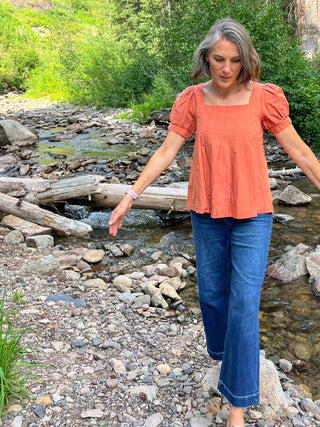 Cayenne Cotton Puff-Sleeve Top
