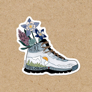 Hike Colorado Shoe Vinyl Sticker