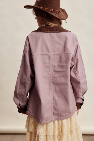 Contrast Collar Utility Barn Jacket