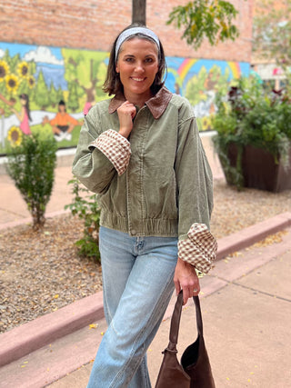 Mineral Wash Corduroy Bomber Jacket