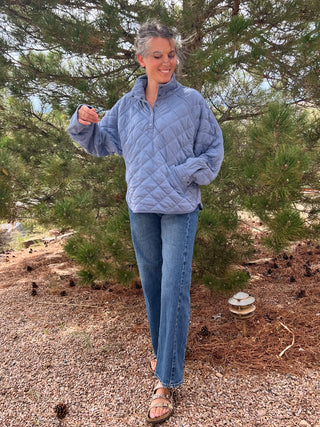 Iron Blue Everyday Quilted Snap Jacket