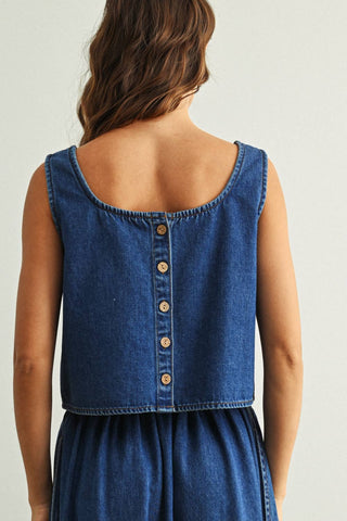 Soft Denim Sleeveless Top