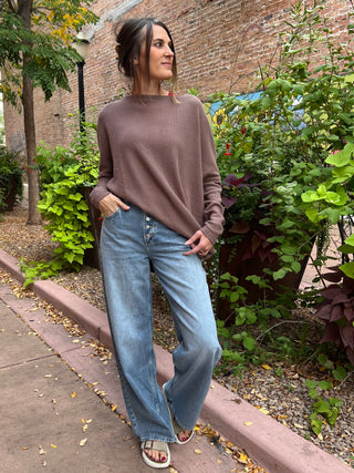 Free People Latte Blues Thermal in Leafless Tree