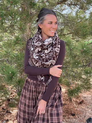 Paisley Print Triangle Scarf Shawl