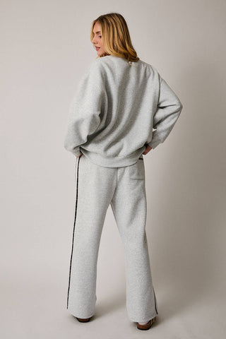 Heather Gray Flannel Stripe Sweatpants