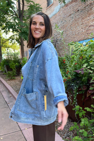 Boxy-Cut Denim Jacket