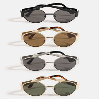 Metal Frame Oval Lens Sunglasses