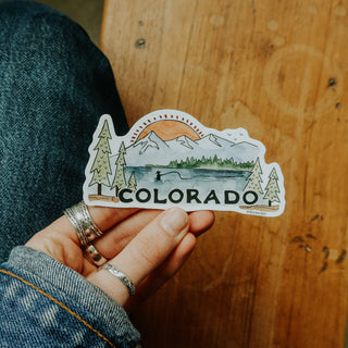 Fisher Colorado Mountain Scene Vinyl Sticker