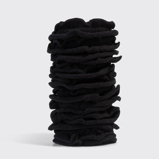 Recycled Fabric Petal Hair Elastics 10pc Set - Black