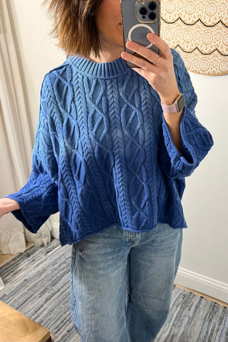 Free People Washed Ashore Sweater in Bellweather Blue