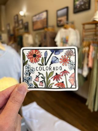 Colorado Flower State Vinyl Sticker