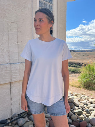 Powder Blue Soft Curve Pima Cotton Tee