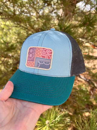 Bandana Patch - Trucker | Teal & Charcoal