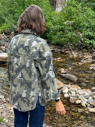 Denim Camouflage Shacket