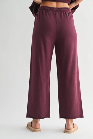 Midnight Navy Malibu Wide-Leg Fleece Pants