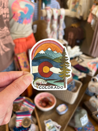 Colorado C Sign and Fish Vinyl Sticker