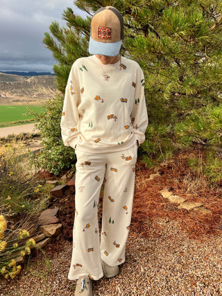 Camping Graphic Crew Neck Sweatshirt