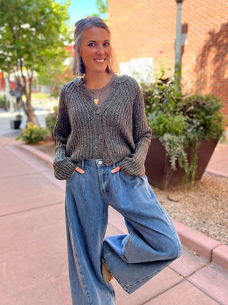 Pine Confetti Cardigan Sweater