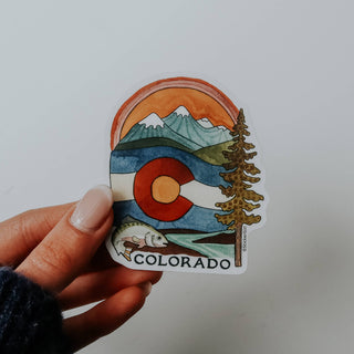 Colorado C Sign and Fish Vinyl Sticker