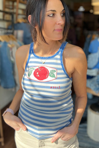 Free People Apple Graphic Only One Ringer Tank