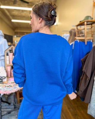 Deep Indigo Oversized Fleece Sweatshirt