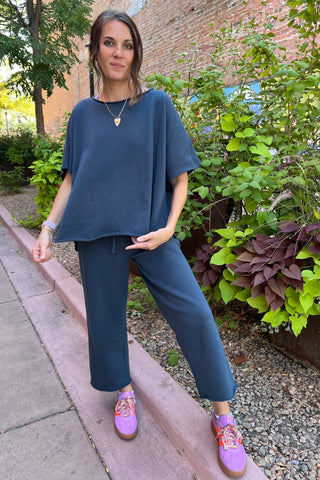 Midnight Navy Malibu Dolman Sweatshirt Top