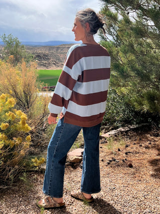 Oversized Wide Stripe Sweatshirt