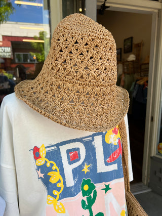 Straw Braided Bucket Hat