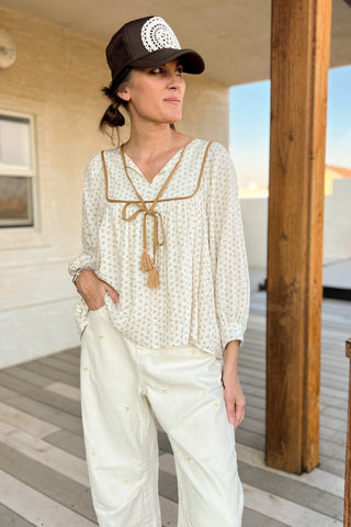Golden Poppy Ditzy Print Top