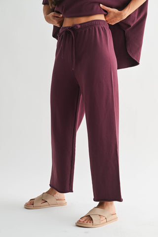 Midnight Navy Malibu Wide-Leg Fleece Pants