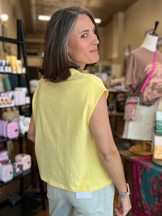 Sunkissed Pima Cotton Pocket Tee in Yellow Glow
